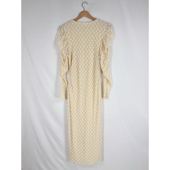 Revolve Lovers and Friends Womens Zoey Lace Midi Dress Large Ivory Cream - Picture 8 of 16